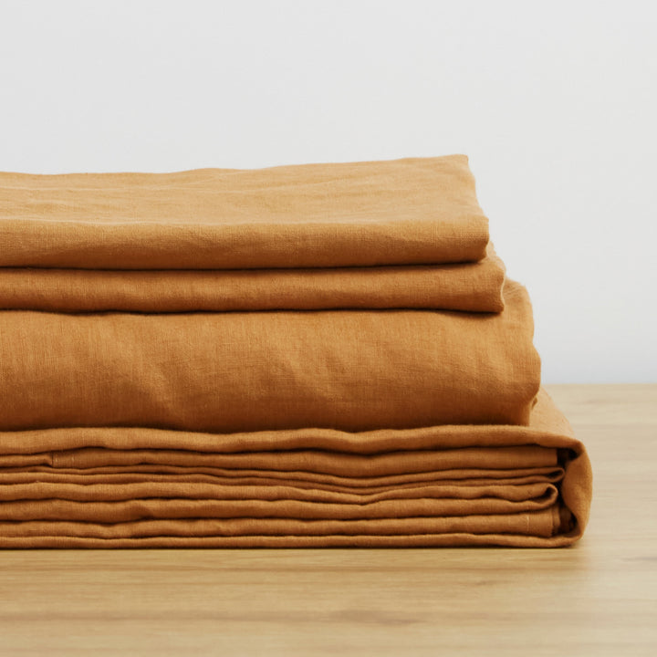 Cinnamon, Linen Sheet Set, 100% French Flax Linen