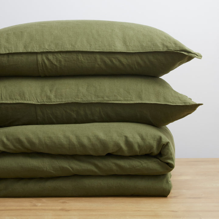 Olive, Duvet Cover Set, 100% French Flax Linen