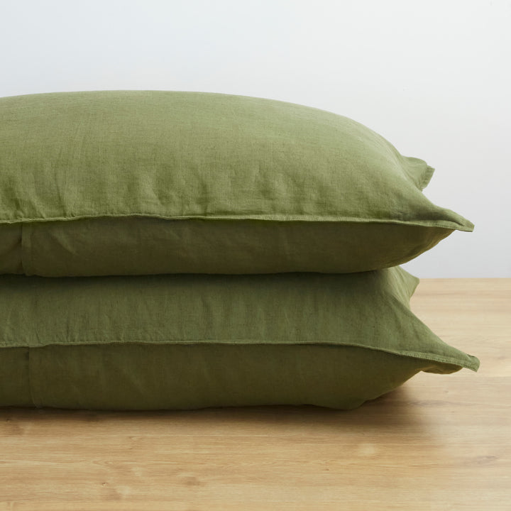 Olive, Pillow Cover Set, 100% French Flax Linen