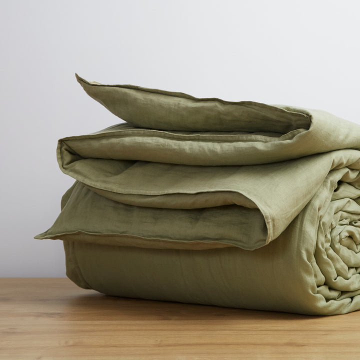 Sage, Duvet Cover, 100% French Flax Linen