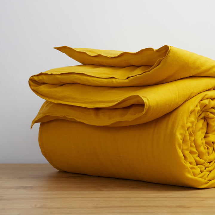 Turmeric, Duvet Cover, 100% French Flax Linen