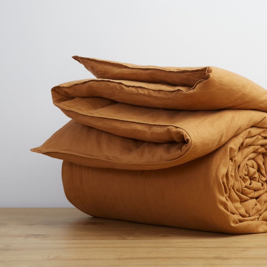 Cinnamon, Duvet Cover, 100% French Flax Linen