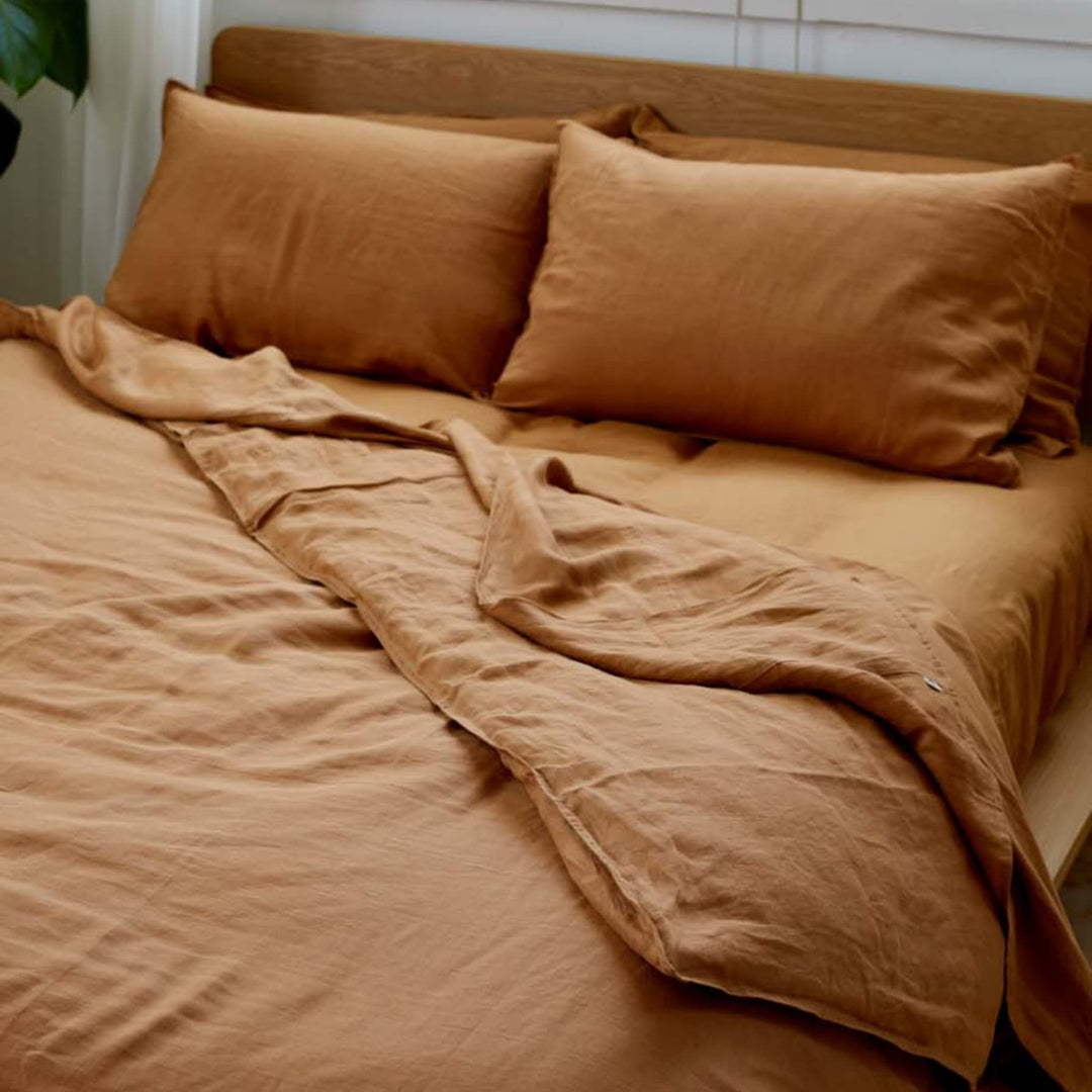 Cinnamon, Duvet Cover, 100% French Flax Linen