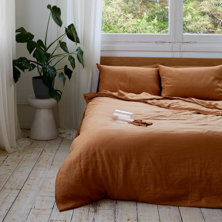 Cinnamon, Duvet Cover, 100% French Flax Linen