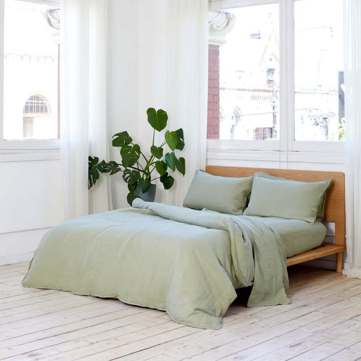 Sage, Duvet Cover, 100% French Flax Linen