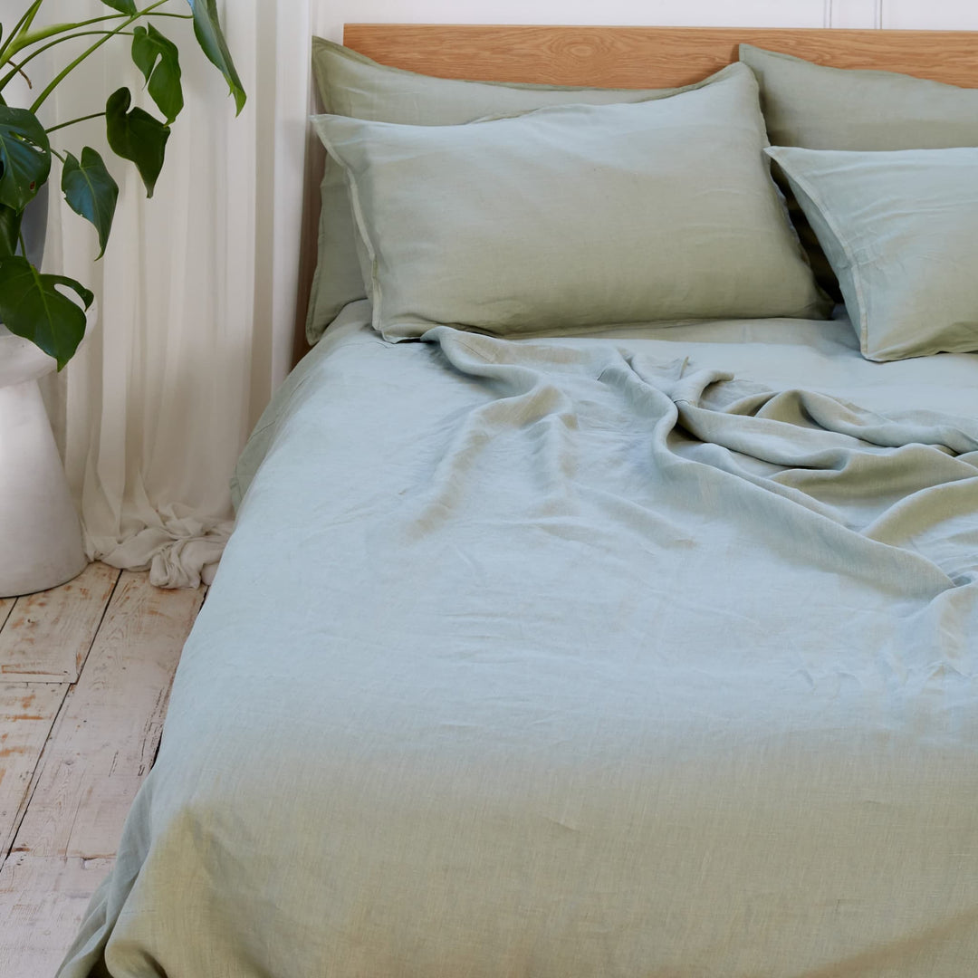 Sage, Linen Flat Sheet, 100% French Flax Linen