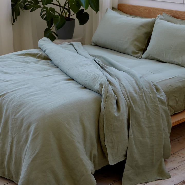 Sage, Duvet Cover, 100% French Flax Linen