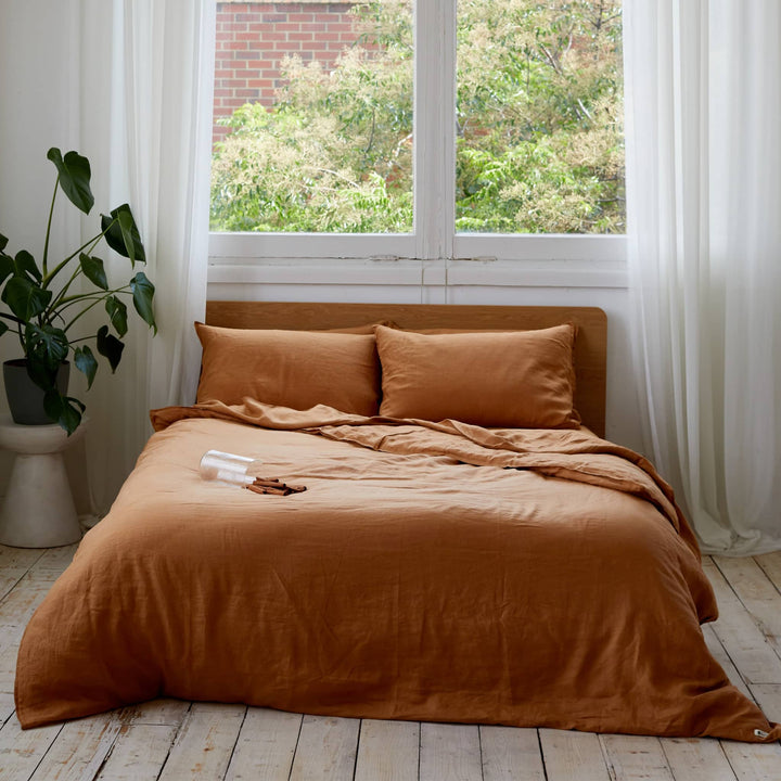 Cinnamon, Duvet Cover Set, 100% French Flax Linen