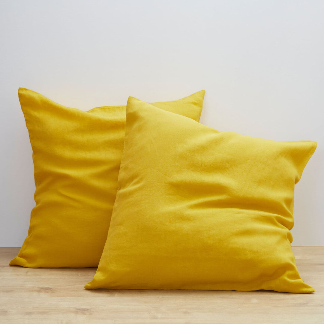 Turmeric, Pillow Cover Set, 100% French Flax Linen