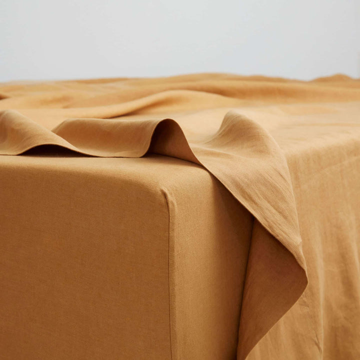 Cinnamon, Linen Flat Sheet, 100% French Flax Linen